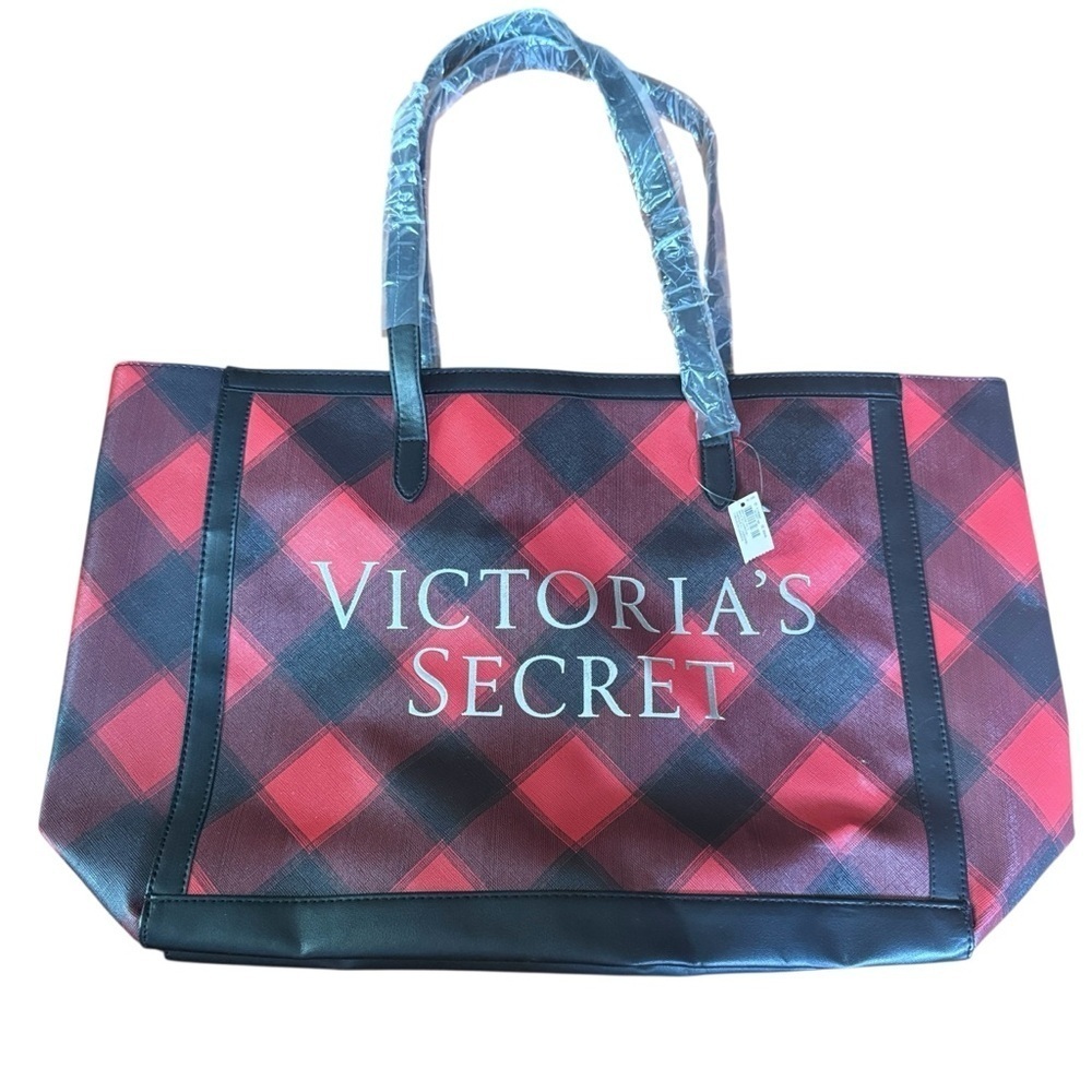 Victoria's Secret Red and Black Tote Bag with Logo NEW